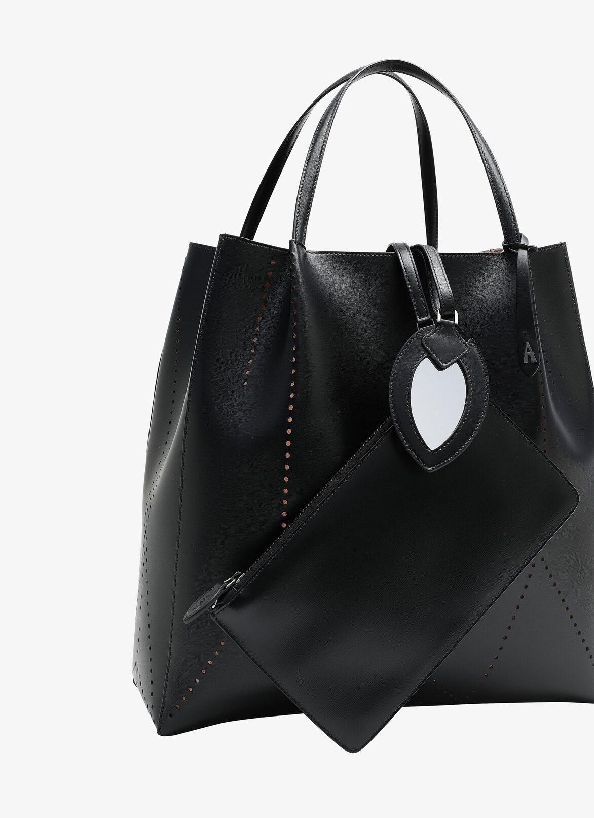 MARGUERITE MED CUIR LUX POINCONNE BLACK ALAÏA BLACK  MARGUERITE MED CUIR LUX POINCONNE BLACK